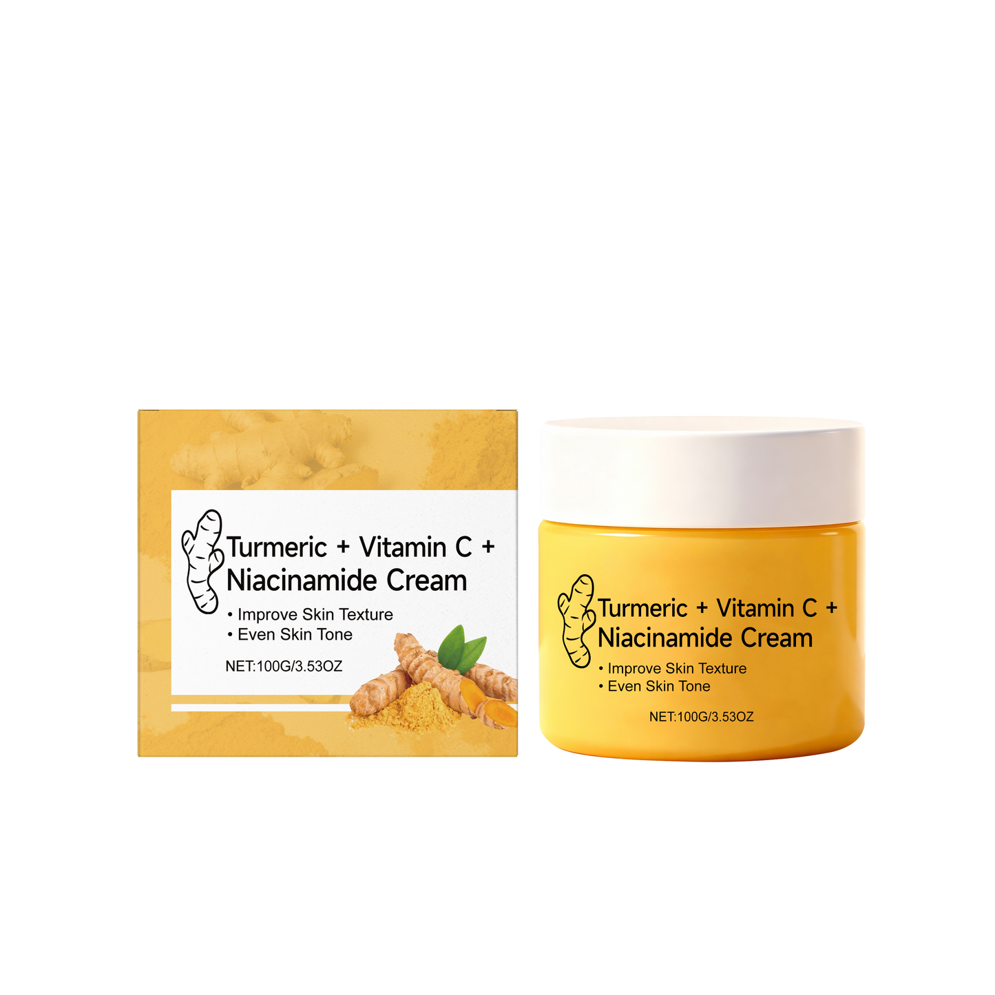 Turmeric + Vitamin C + Niacinamide Brightening Cream | Improves Skin Texture & Evens Tone | For Moisturizing & Oil Control-V
