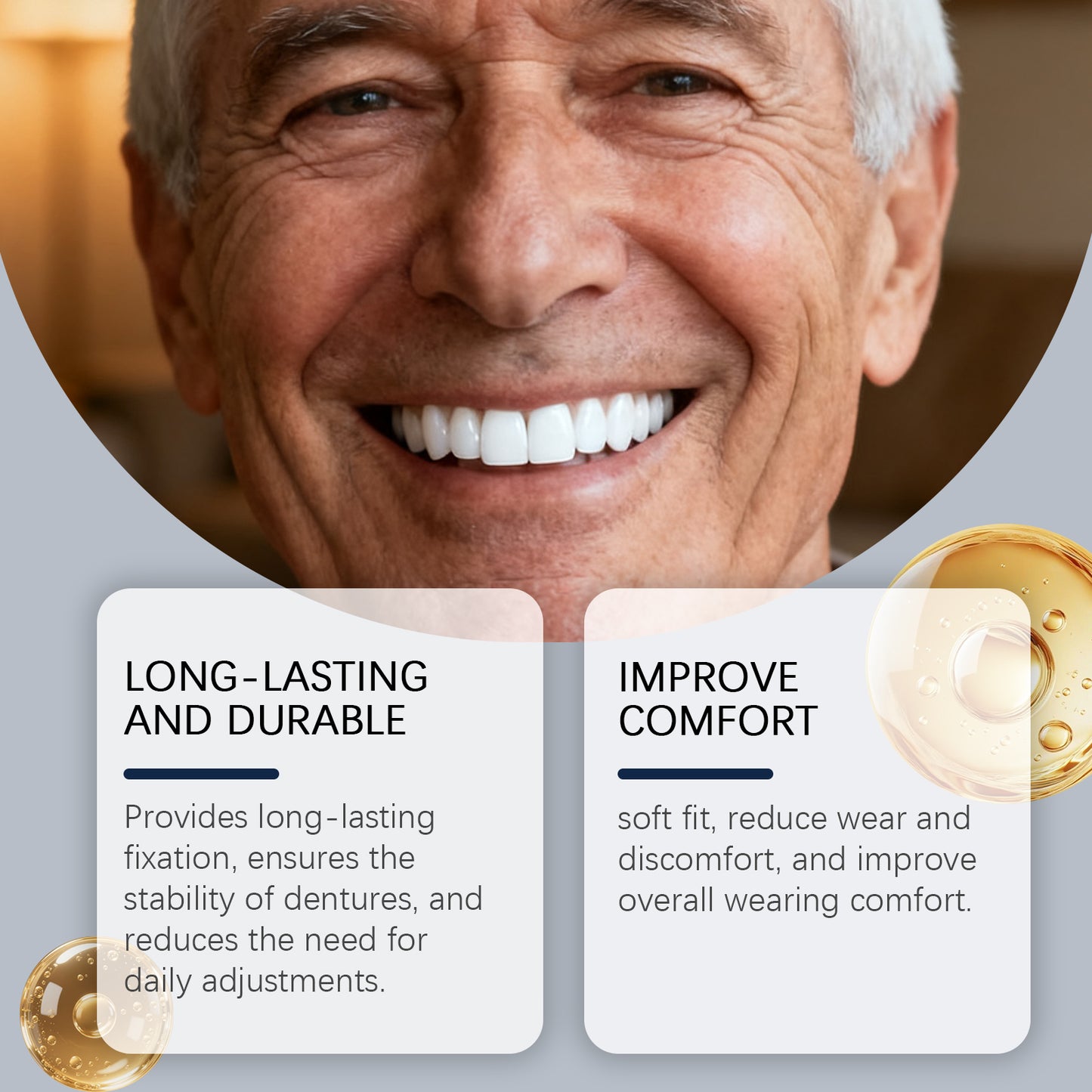 Long-Lasting Denture Adhesive | Zinc-Free Formula for All-Day Hold & Improved Comfort | ThermoDenta Cream | 40g-V