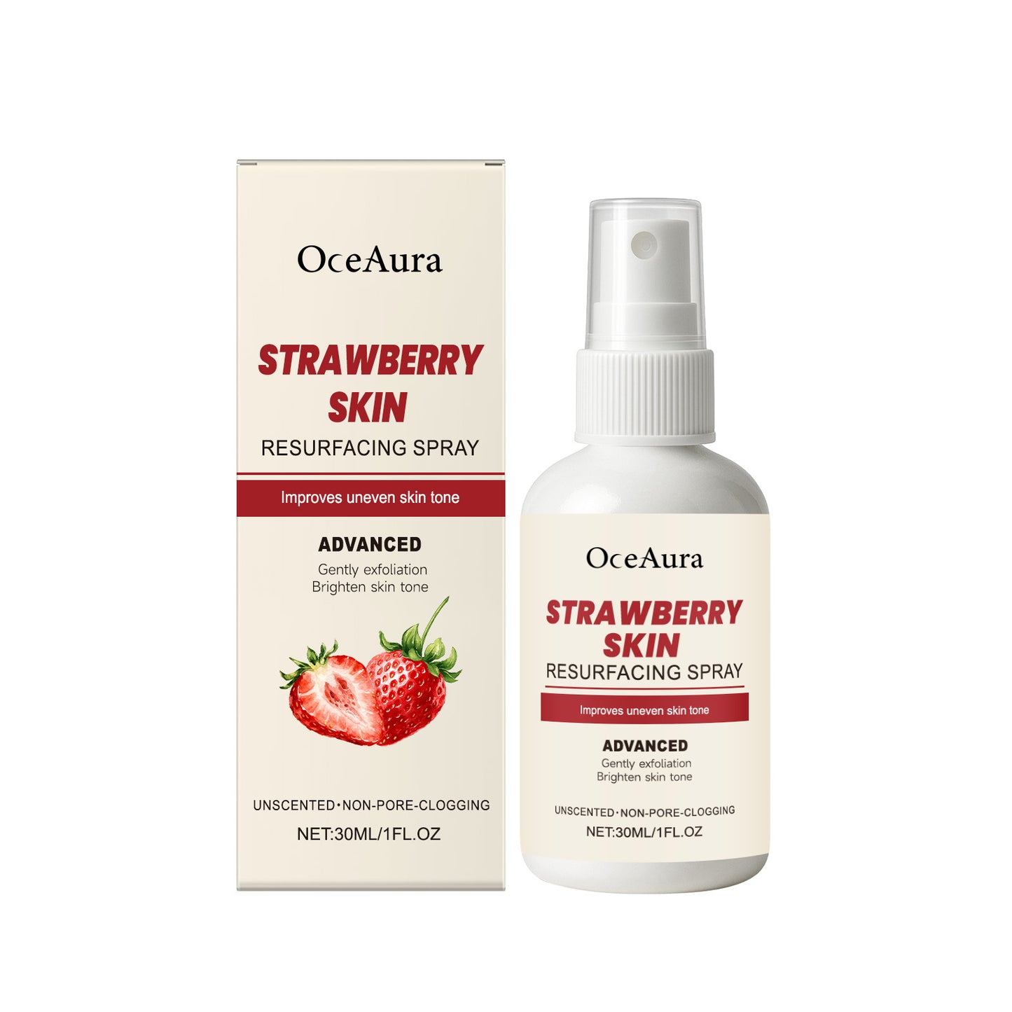 OceAura Strawberry Skin Hydrating Mist - Gentle Moisturizing, Refreshing & Fine Care for Soft, Supple Skin-YQ