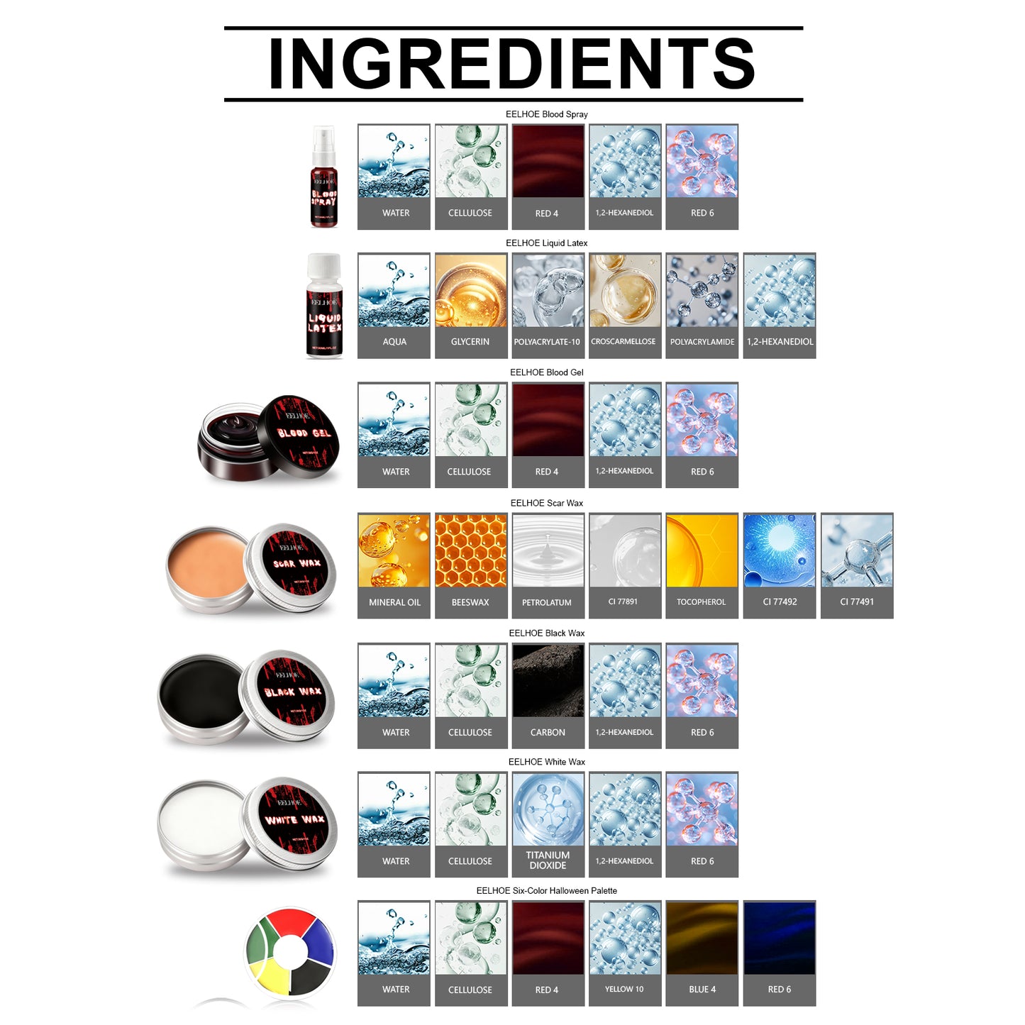 EELHOE Halloween Face Painting Set: Creative Halloween Party Face Painting with Vibrant Color and Long-Lasting Makeup-MX