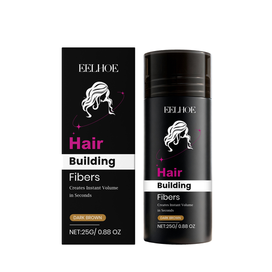 Instant Hair Thickening Fibers | EELHOE Building Fibers for Volume & Concealing Thinning Hair | Long-Lasting, Dark Brown | 25g Net-V