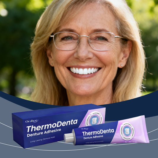 Long-Lasting Denture Adhesive | Zinc-Free Formula for All-Day Hold & Improved Comfort | ThermoDenta Cream | 40g-V