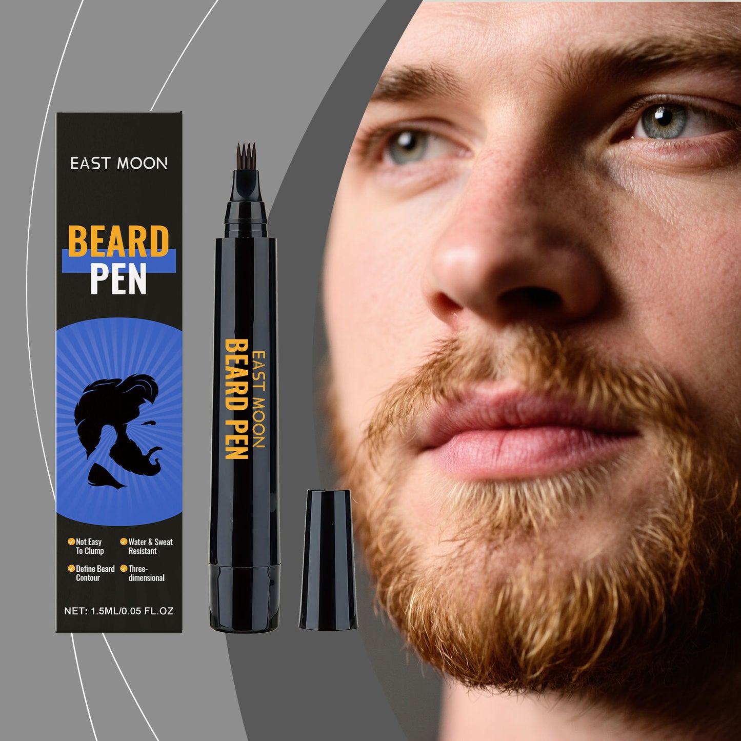Men's Beard Pen Natural, Smooth, and Effortless Styling for Full Beards Fills in Gaps Beard Pen-V