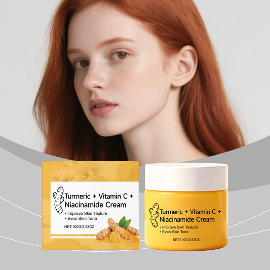 Turmeric + Vitamin C + Niacinamide Brightening Cream | Improves Skin Texture & Evens Tone | For Moisturizing & Oil Control-V