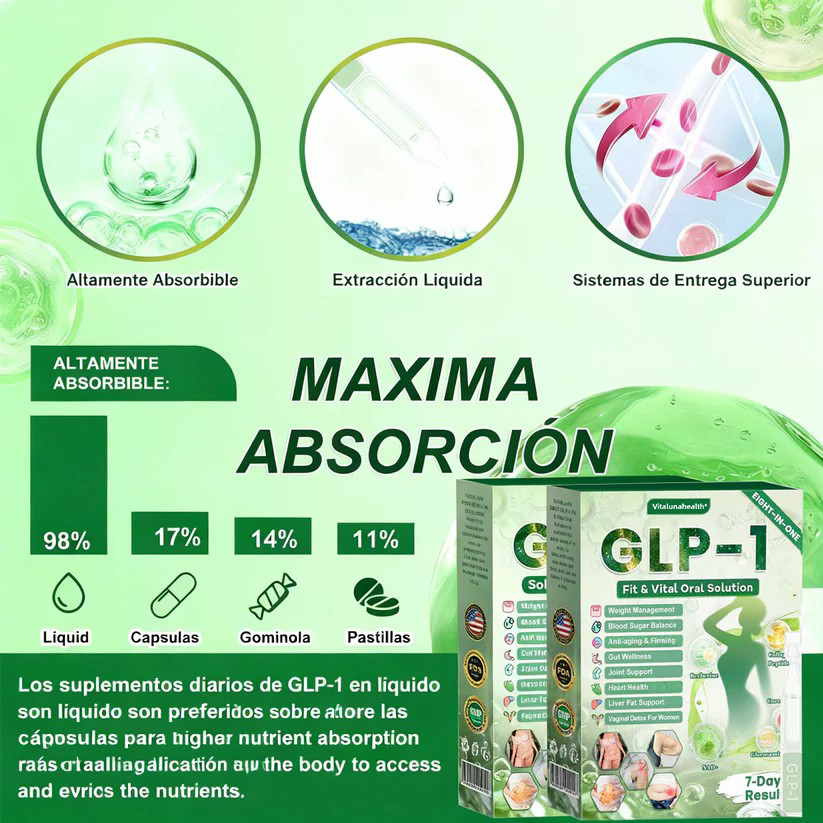 𝑽𝒊𝒕𝒂𝒍𝒖𝒏𝒂𝒉𝒆𝒂𝒍𝒕𝒉® 𝑮𝑳𝑷-1 8 𝒆𝒏 1 𝑭𝒊𝒕 & 𝑽𝒊𝒕𝒂𝒍 (𝒔𝒐𝒍𝒐 𝒖𝒏𝒂 𝒗𝒆𝒛 𝒂𝒍 𝒅𝒊́𝒂, 𝒄𝒂𝒎𝒃𝒊𝒐𝒔 𝒗𝒊𝒔𝒊𝒃𝒍𝒆𝒔 𝒆𝒏 7 𝒅𝒊́𝒂𝒔) √ 𝑷𝒂𝒓𝒂 𝒐𝒃𝒆𝒔𝒊𝒅𝒂𝒅, 𝒔𝒂𝒍𝒖𝒅 𝒄𝒂𝒓𝒅𝒊𝒐𝒗𝒂𝒔𝒄𝒖𝒍𝒂𝒓, 𝒅𝒊𝒂𝒃𝒆𝒕𝒆𝒔, 𝒂𝒑𝒏𝒆𝒂 𝒅𝒆𝒍 𝒔𝒖𝒆𝒏̃𝒐, 𝒔𝒂𝒍𝒖𝒅 𝒊𝒏𝒕𝒆𝒔𝒕𝒊𝒏𝒂𝒍, 𝒑𝒓𝒐𝒃𝒍𝒆𝒎𝒂𝒔 𝒂𝒓𝒕𝒊𝒄𝒖𝒍𝒂𝒓𝒆𝒔 𝒚 𝒎𝒂́𝒔-YH