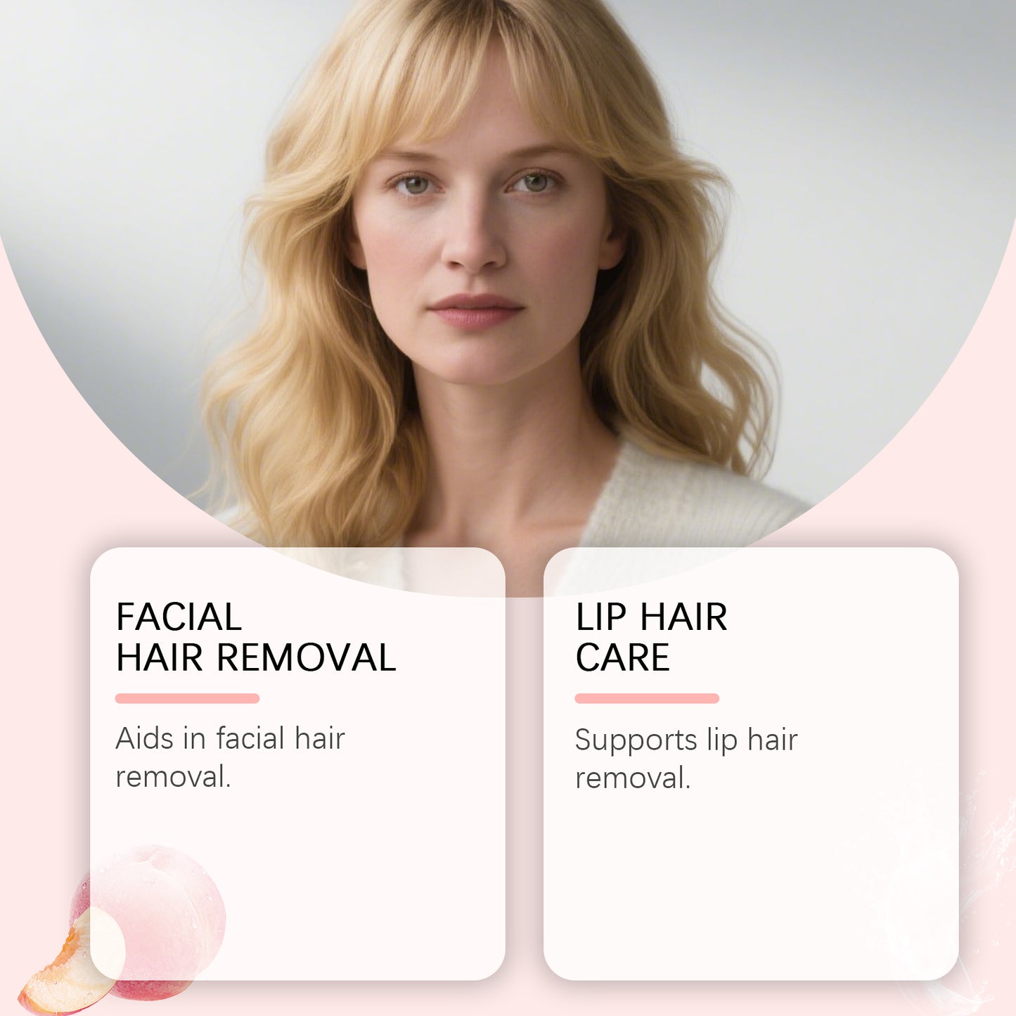 AMZ Facial Hair Removal Cream - Gently cares for facial skin, removes lip hair, moisturizes and smoothens, easy and silky application-3@OK