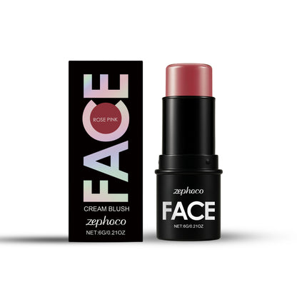 Zephoco Rose Pink Long-Lasting Blush Stick - Easy to Blend & Pigmented for a Daily Aura-CJY