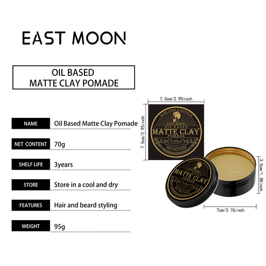 East Moon Men's Styling Pomade - Strong Hold, Smooth Finish, Easy to Manage, Non-Greasy & Non-Sticky Hair Grooming-OA