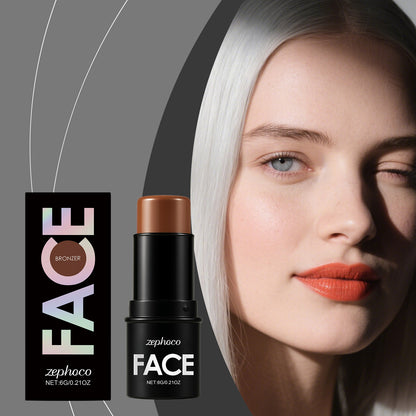 Zephoco Cocoa Color Long-Lasting Contouring Stick: A contouring stick that provides dimensional color, a natural and smooth finish, and helps to sculpt the face-MX