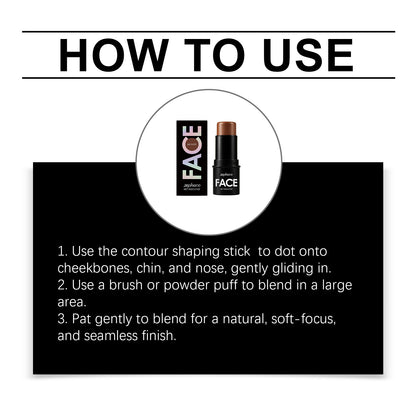 Zephoco Cocoa Color Long-Lasting Contouring Stick: A contouring stick that provides dimensional color, a natural and smooth finish, and helps to sculpt the face-MX