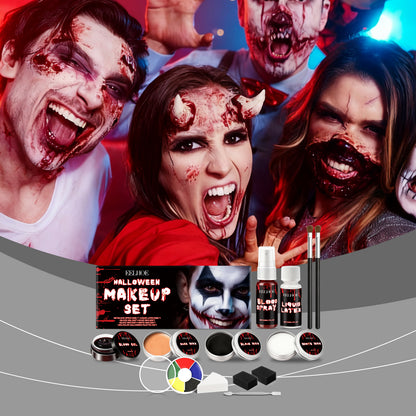 EELHOE Halloween Face Painting Set: Creative Halloween Party Face Painting with Vibrant Color and Long-Lasting Makeup-MX