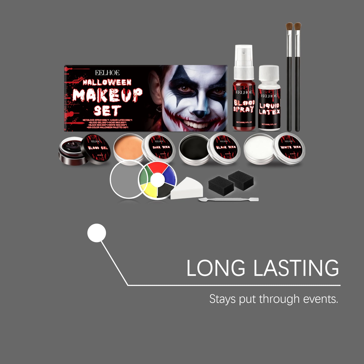 EELHOE Halloween Face Painting Set: Creative Halloween Party Face Painting with Vibrant Color and Long-Lasting Makeup-MX